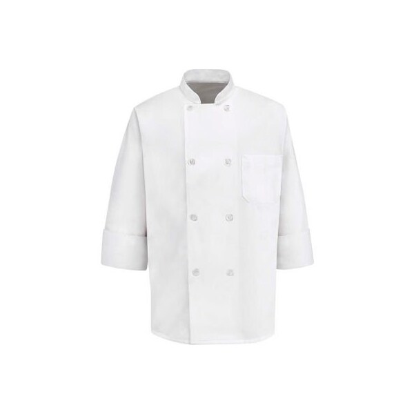 Vf Imagewear Chef Designs 8 Button-Front Chef Coat, Pearl Buttons, White, Polyester/Cotton, Tall, XL 0403WHLNXL - main